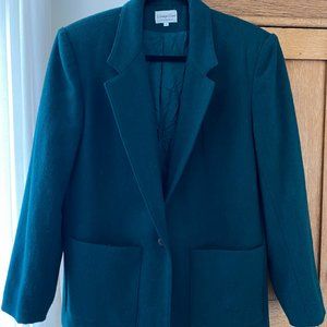 Vintage Wool Green Blazer - Size 14